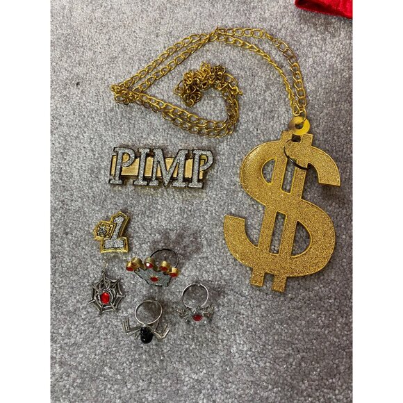 California Costumes Pimp Red Velvet Zebra Flared Pants Adult Large - Picture 7 of 16